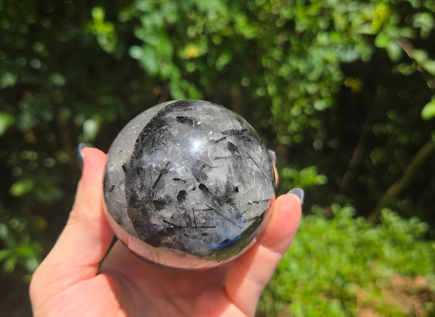 Black Rutilated Quartz Sphere
