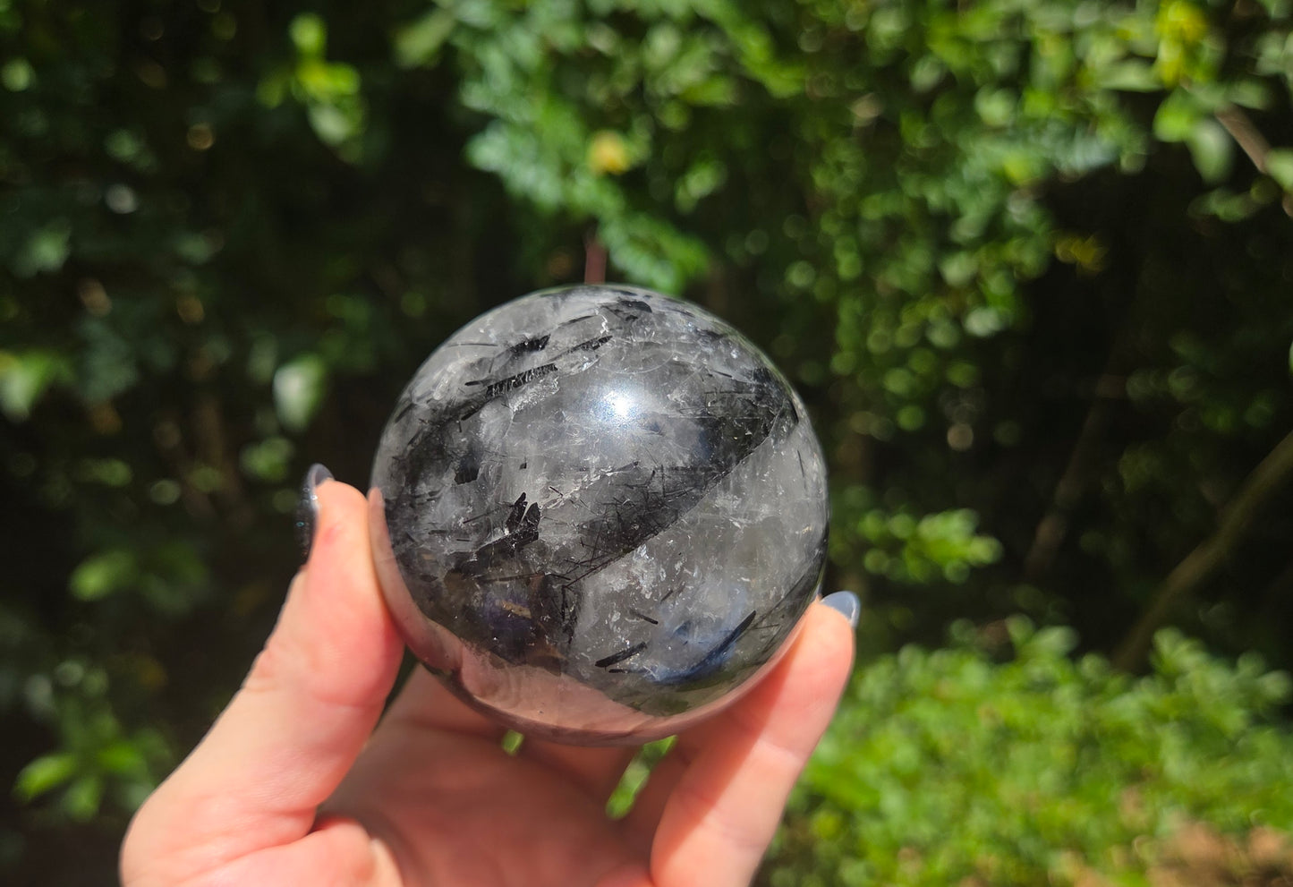 Black Rutilated Quartz Sphere