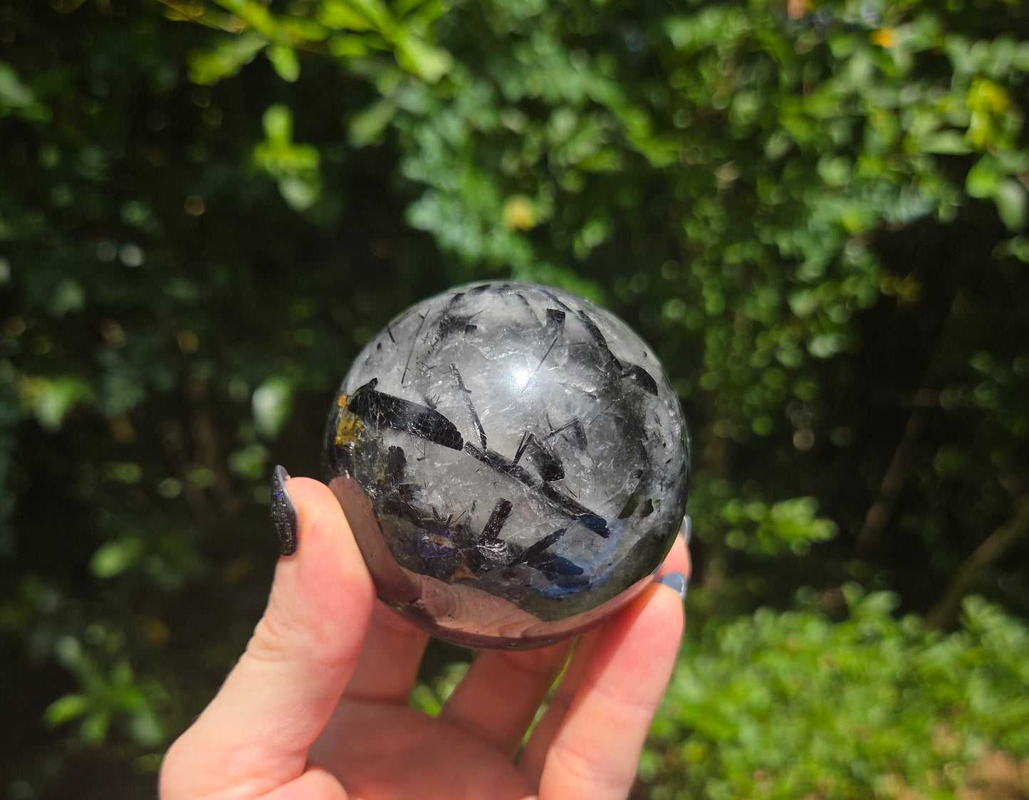 Black Rutilated Quartz Sphere
