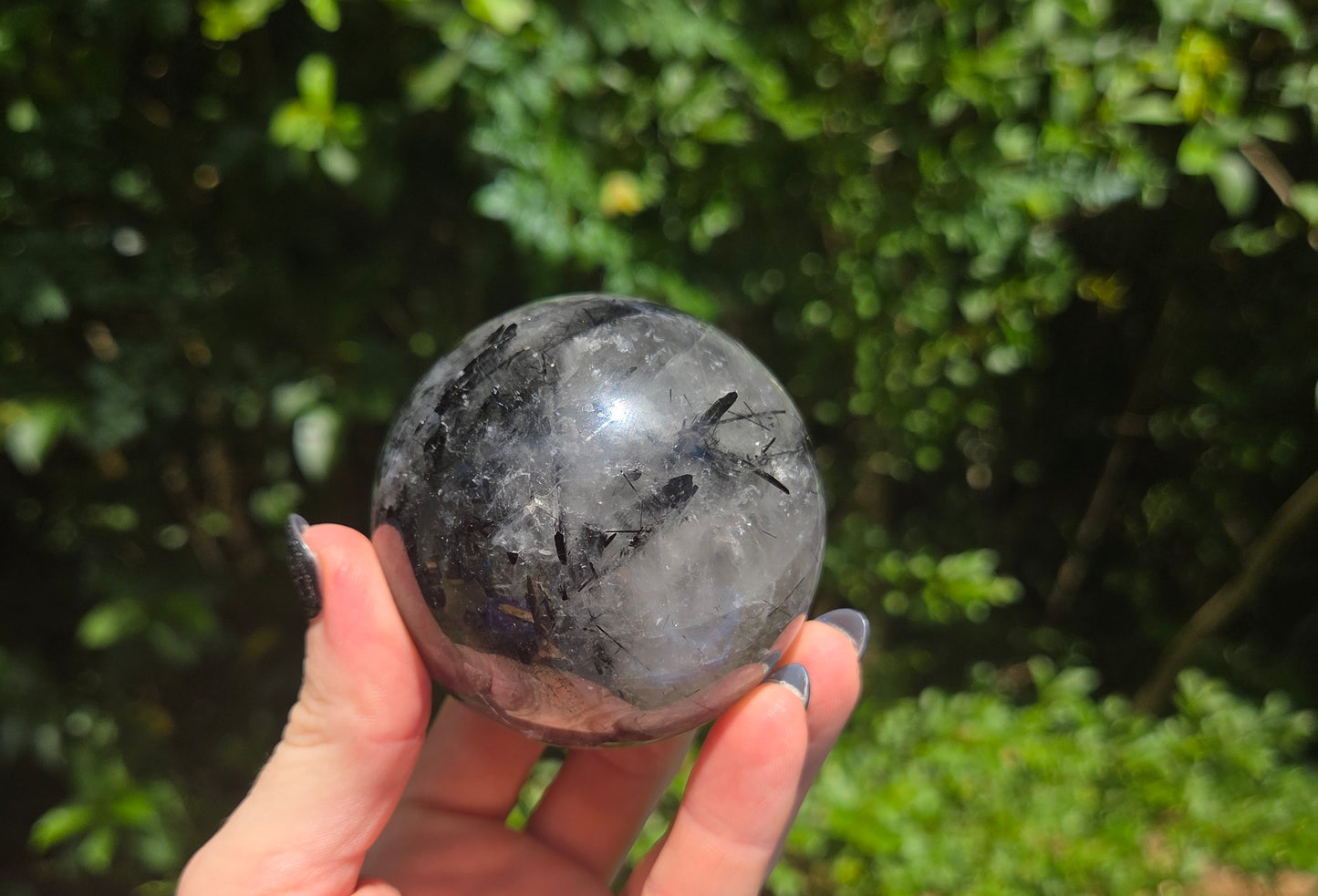 Black Rutilated Quartz Sphere