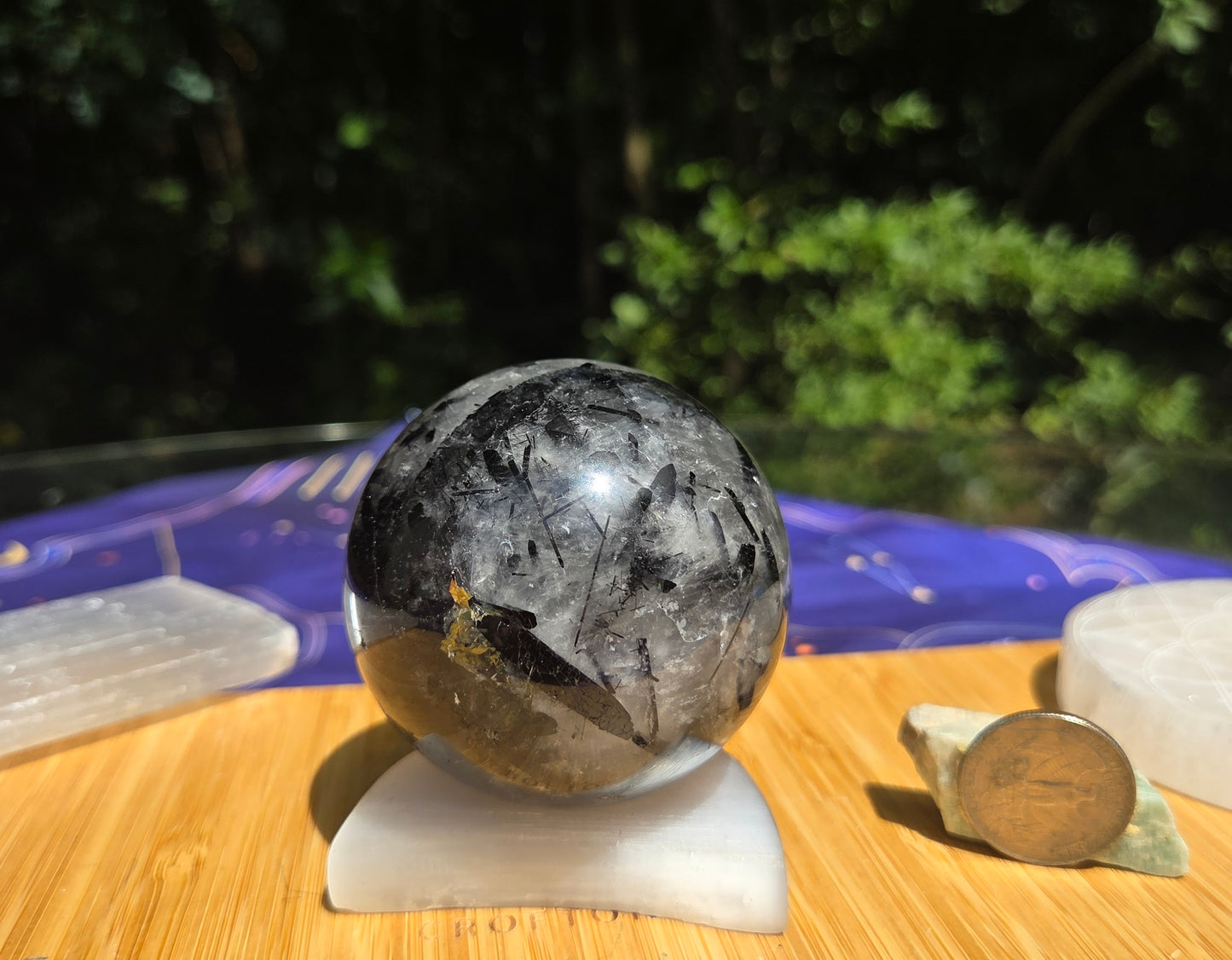 Black Rutilated Quartz Sphere