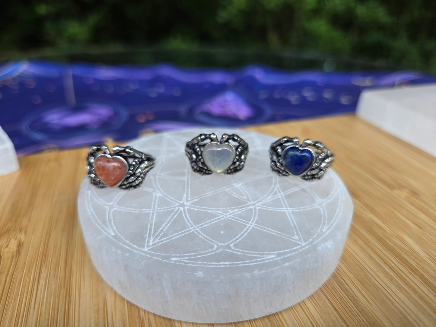 Skelly Hand Heart Ring