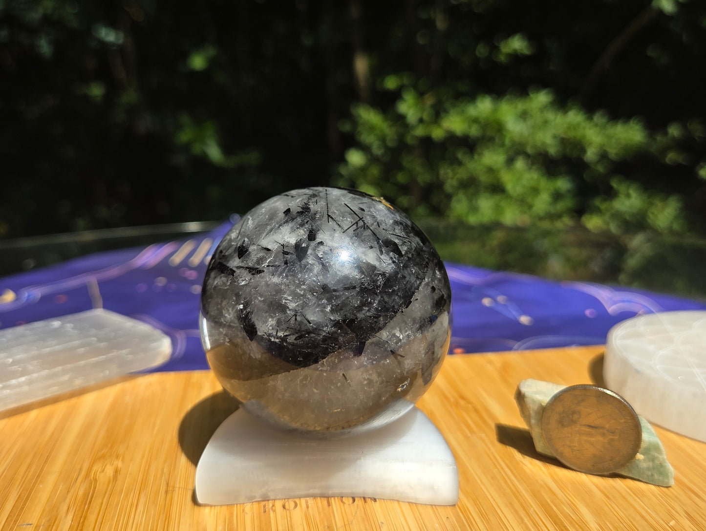 Black Rutilated Quartz Sphere