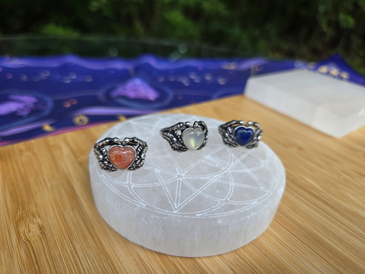 Skelly Hand Heart Ring