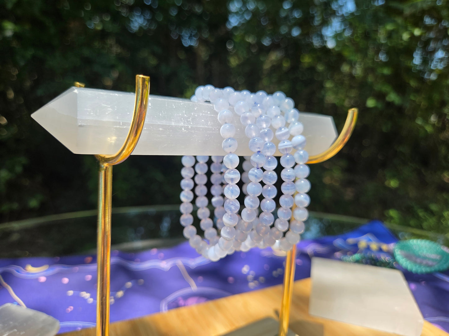 Blue Lace Agate Bracelets - High Quality