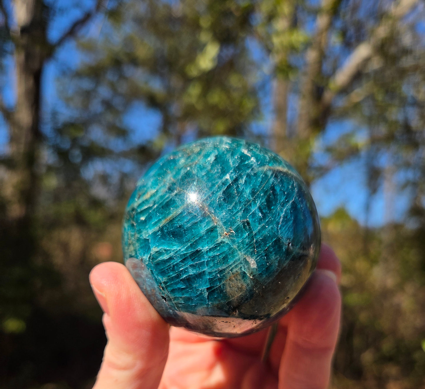 Blue Apatite Sphere