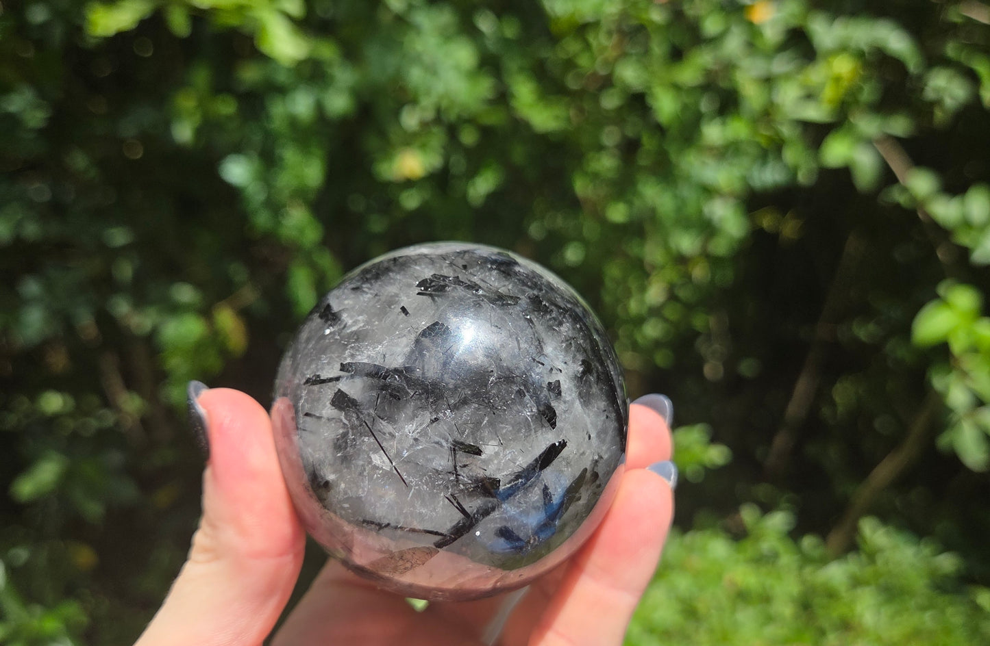 Black Rutilated Quartz Sphere