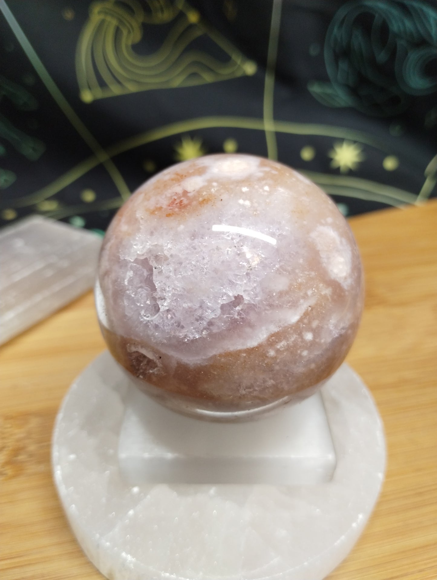 Pink Amethyst Sphere w/ Druzy