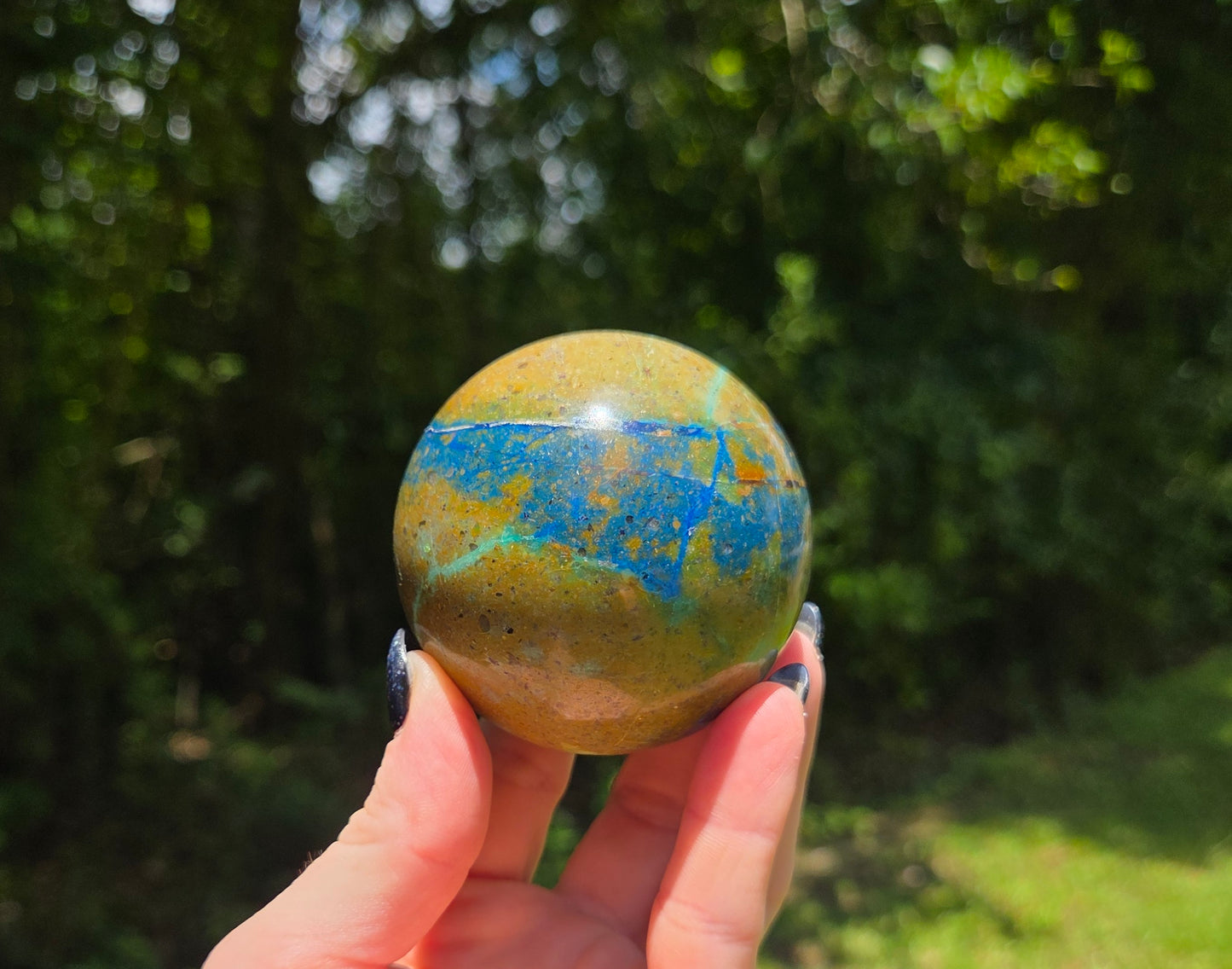 Chrysocolla, Azurite, Malachite & Lapis Sphere