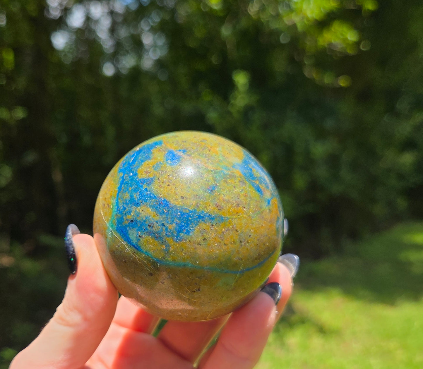Chrysocolla, Azurite, Malachite & Lapis Sphere