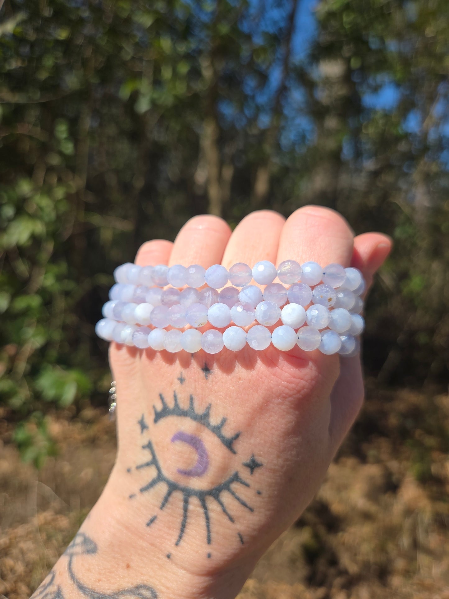 Faceted Blue Lace Agate Bracelets