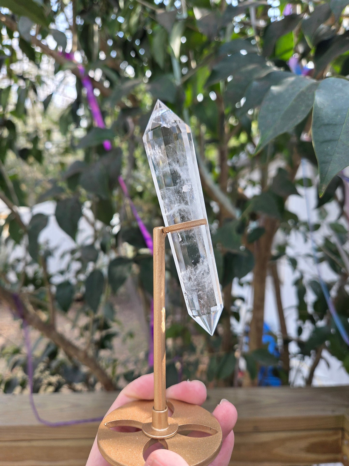 Double Terminated Faceted Quartz Wand