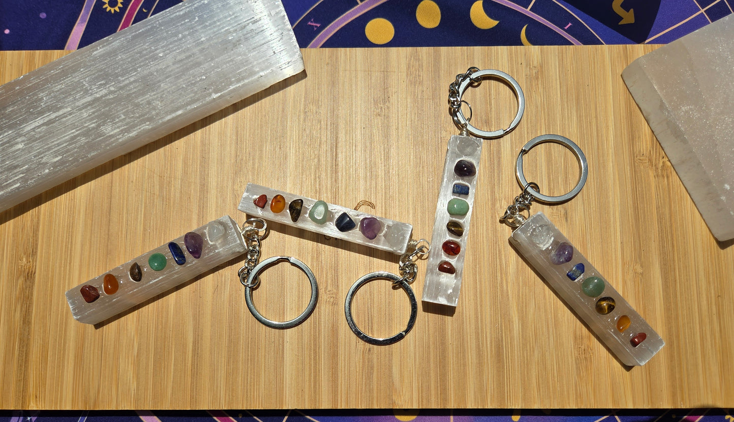 💫 Selenite Chakra Keychain 💫