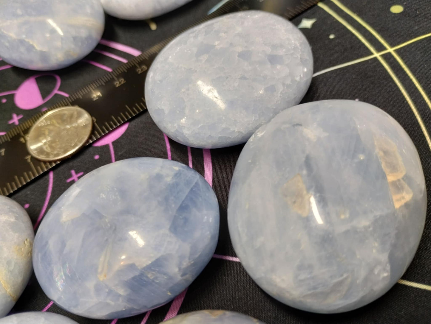 Celestite Palm Stones
