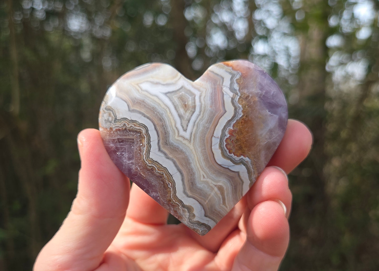 Amethyst Agate Hearts