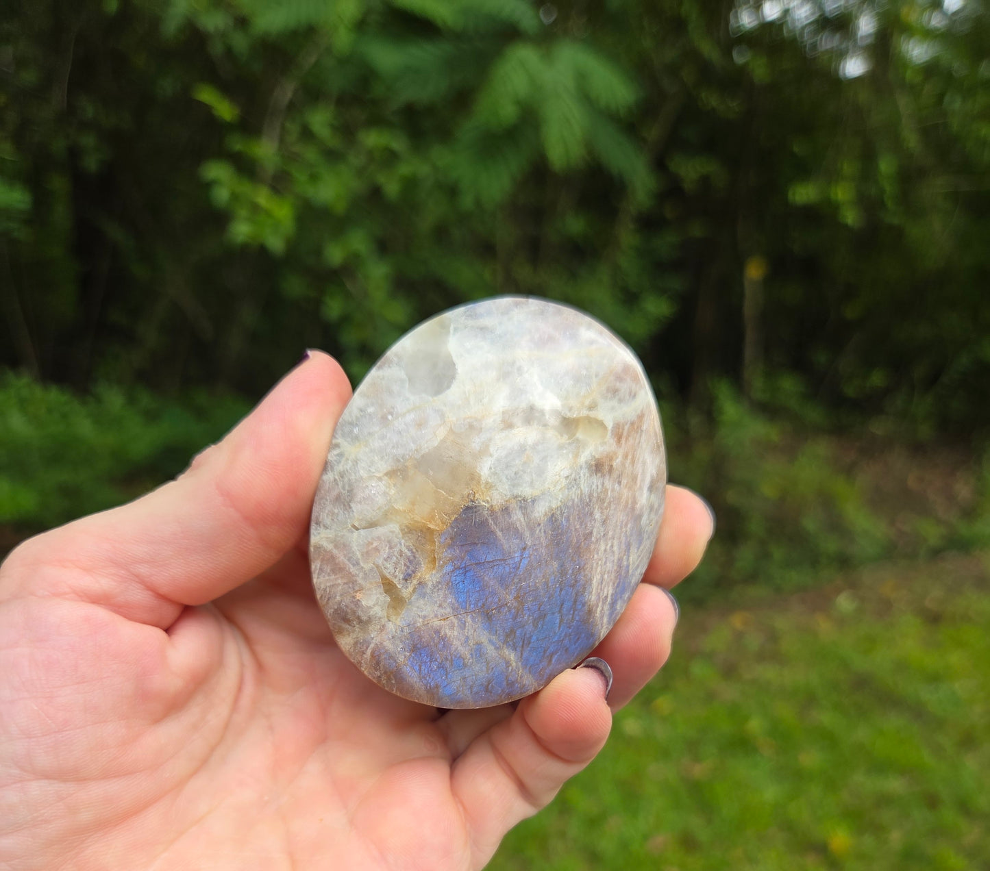Blue Moonstone Palm Stones