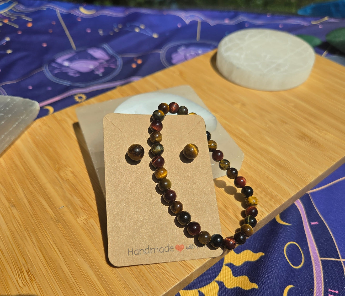 Tigers Eye Trio Earrings & Bracelet