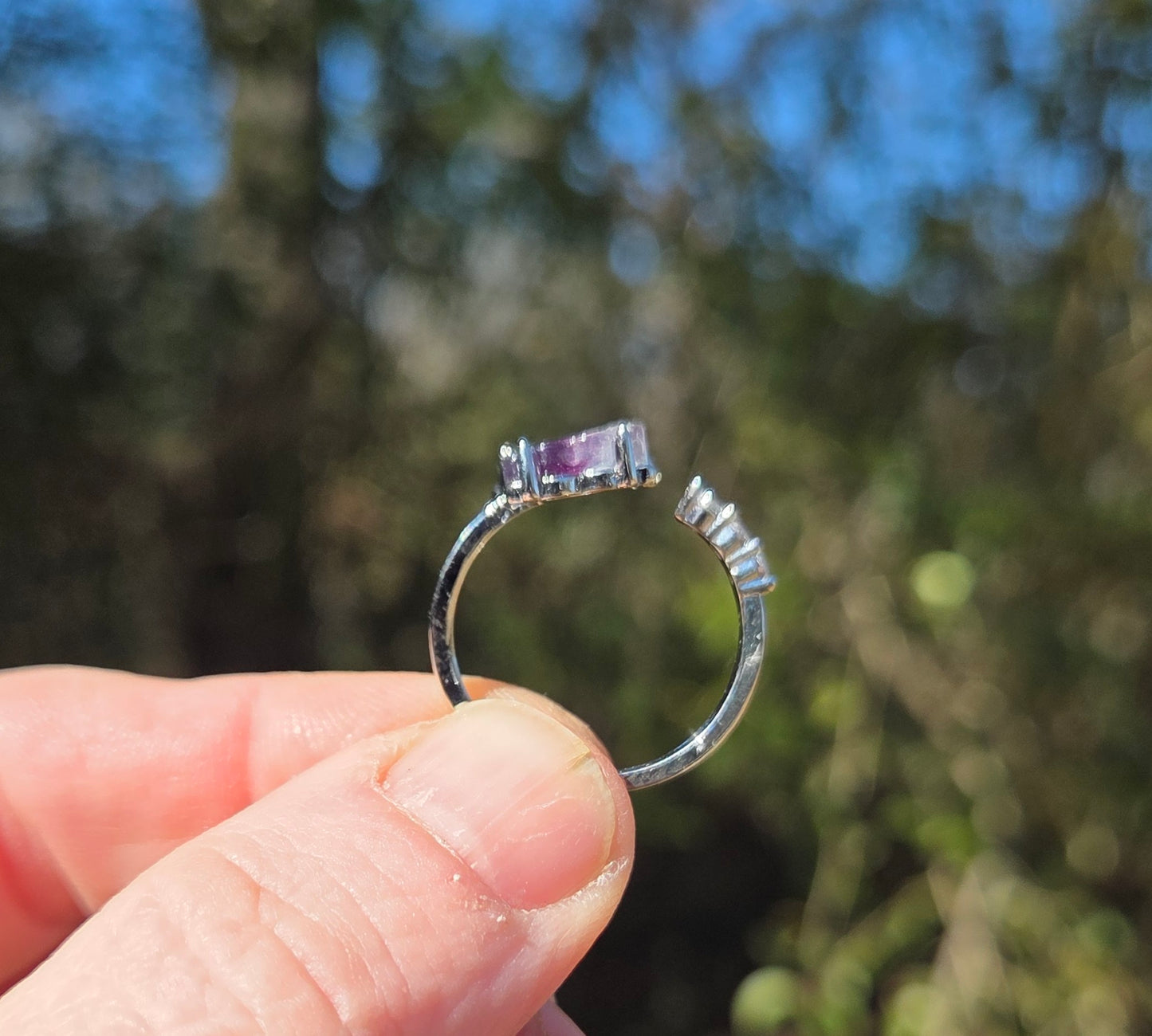 Pink & Blue Flourite Butterfly 🦋 Ring