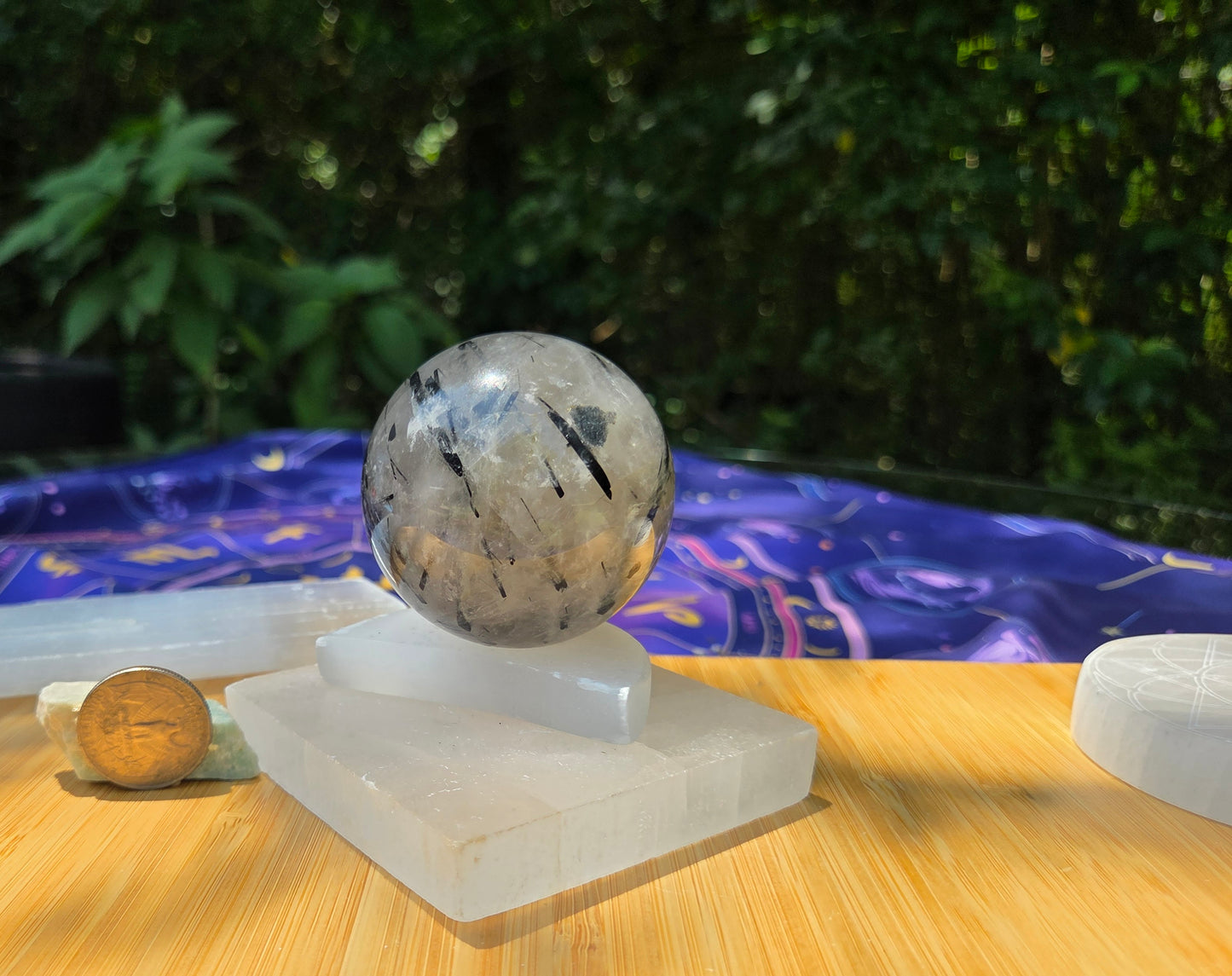 Black Rutilated Quartz Sphere