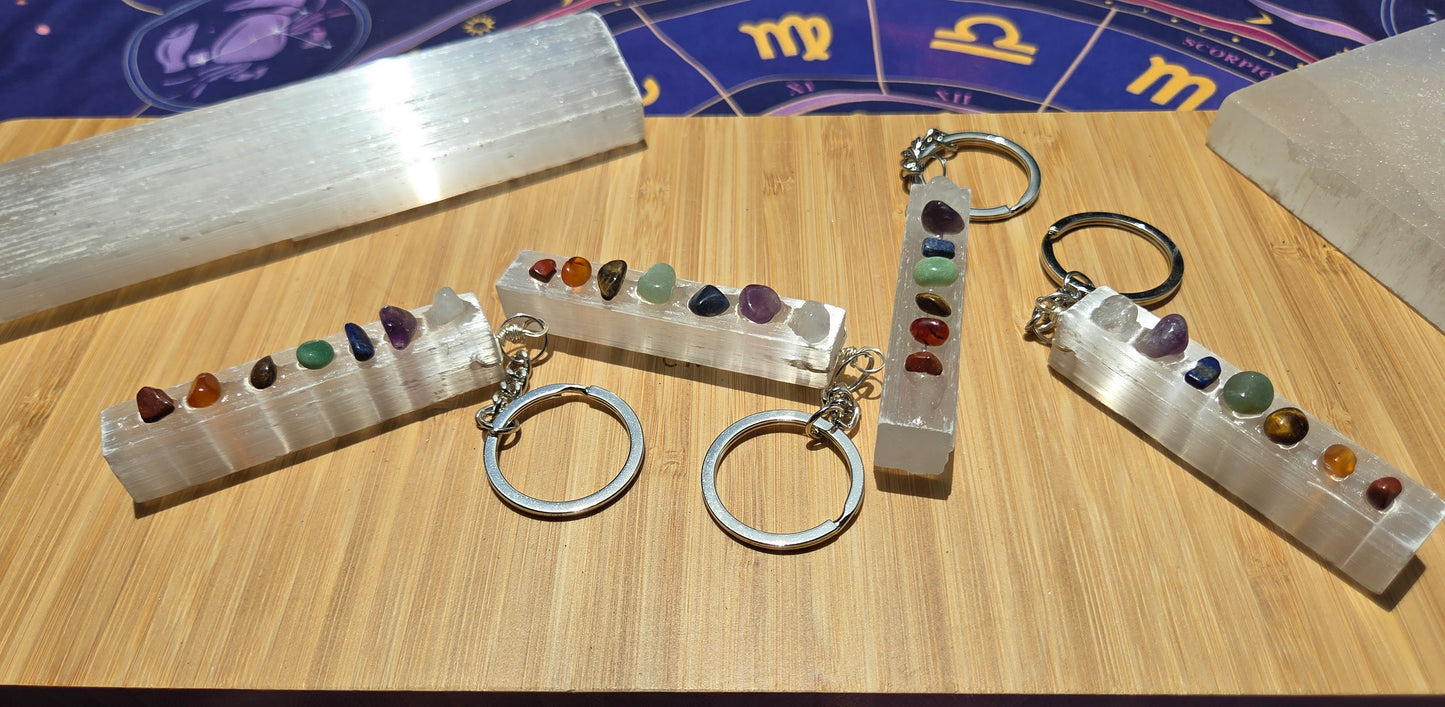 💫 Selenite Chakra Keychain 💫