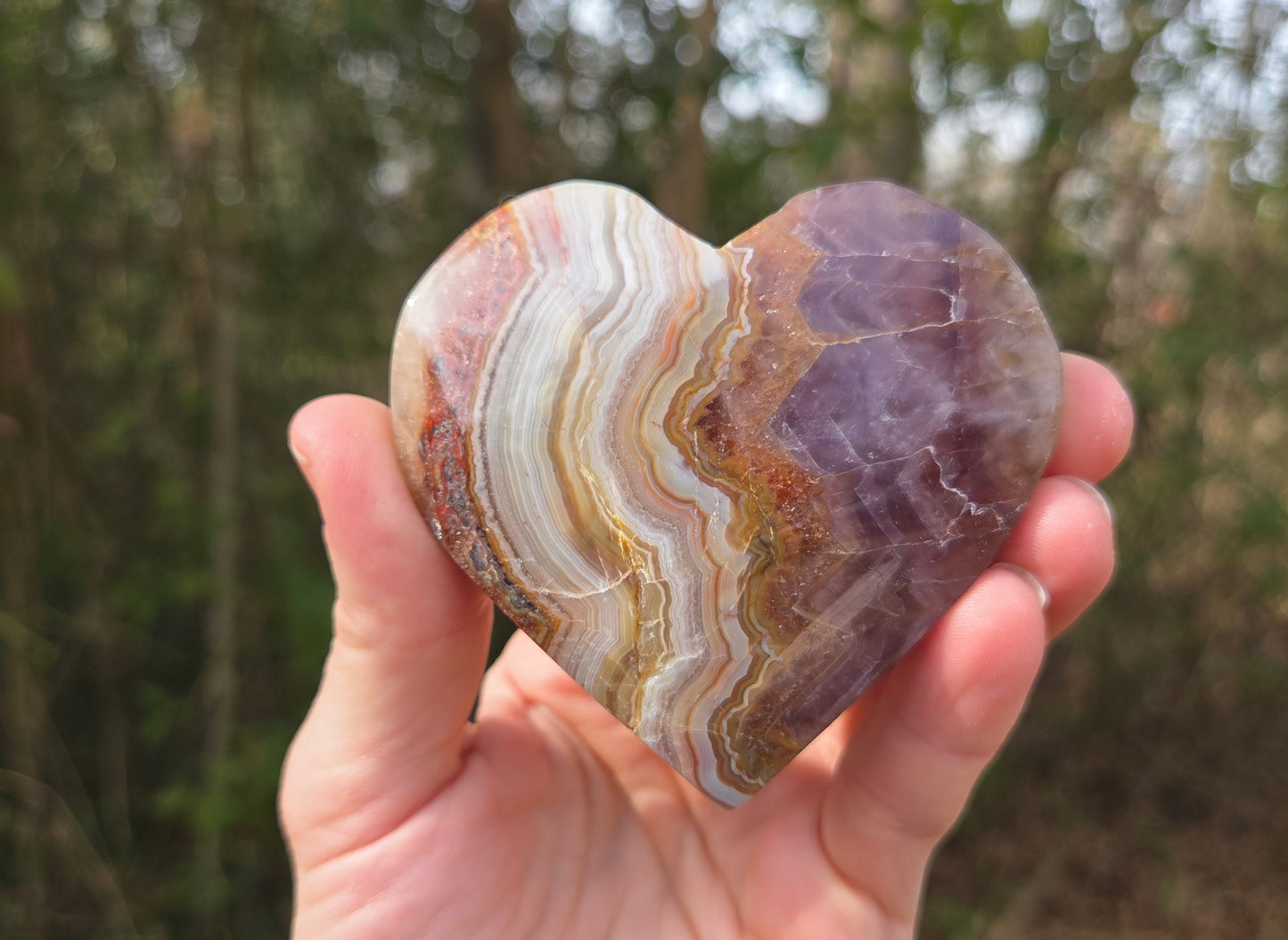 Amethyst Agate Hearts