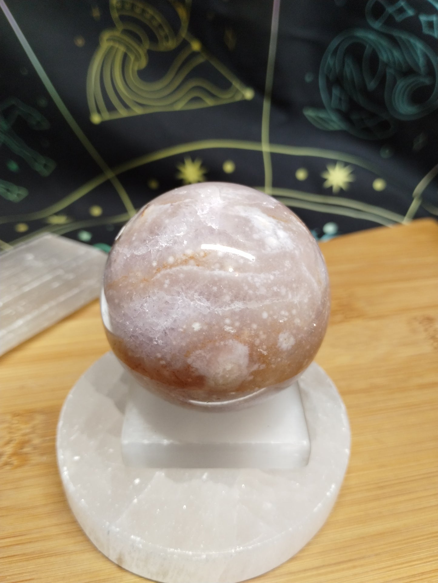 Pink Amethyst Sphere w/ Druzy