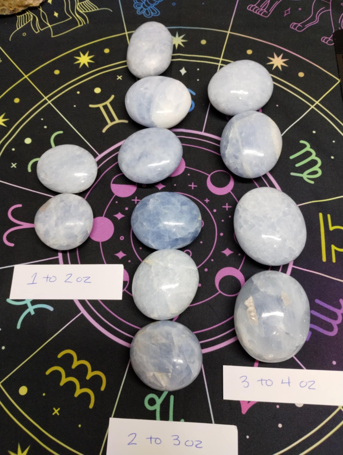 Celestite Palm Stones