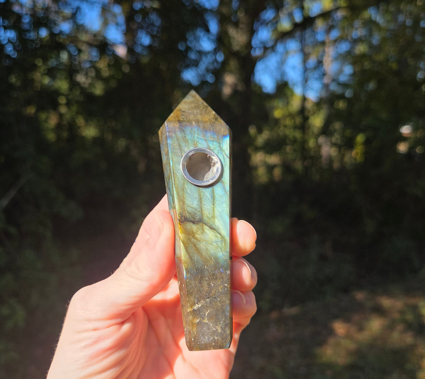 Labradorite Crystal Pipe 💨