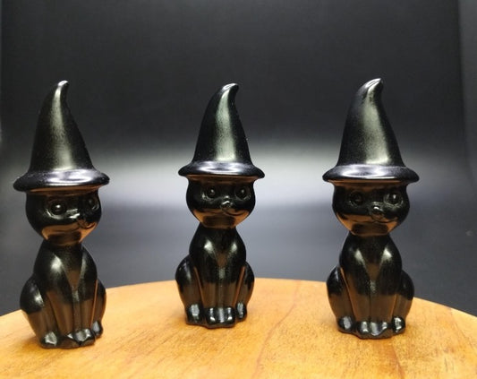 Black Obsidian Witchy Cat
