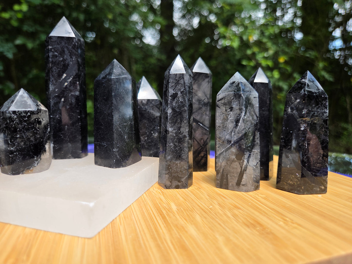 Black Rutilated Quartz Towers