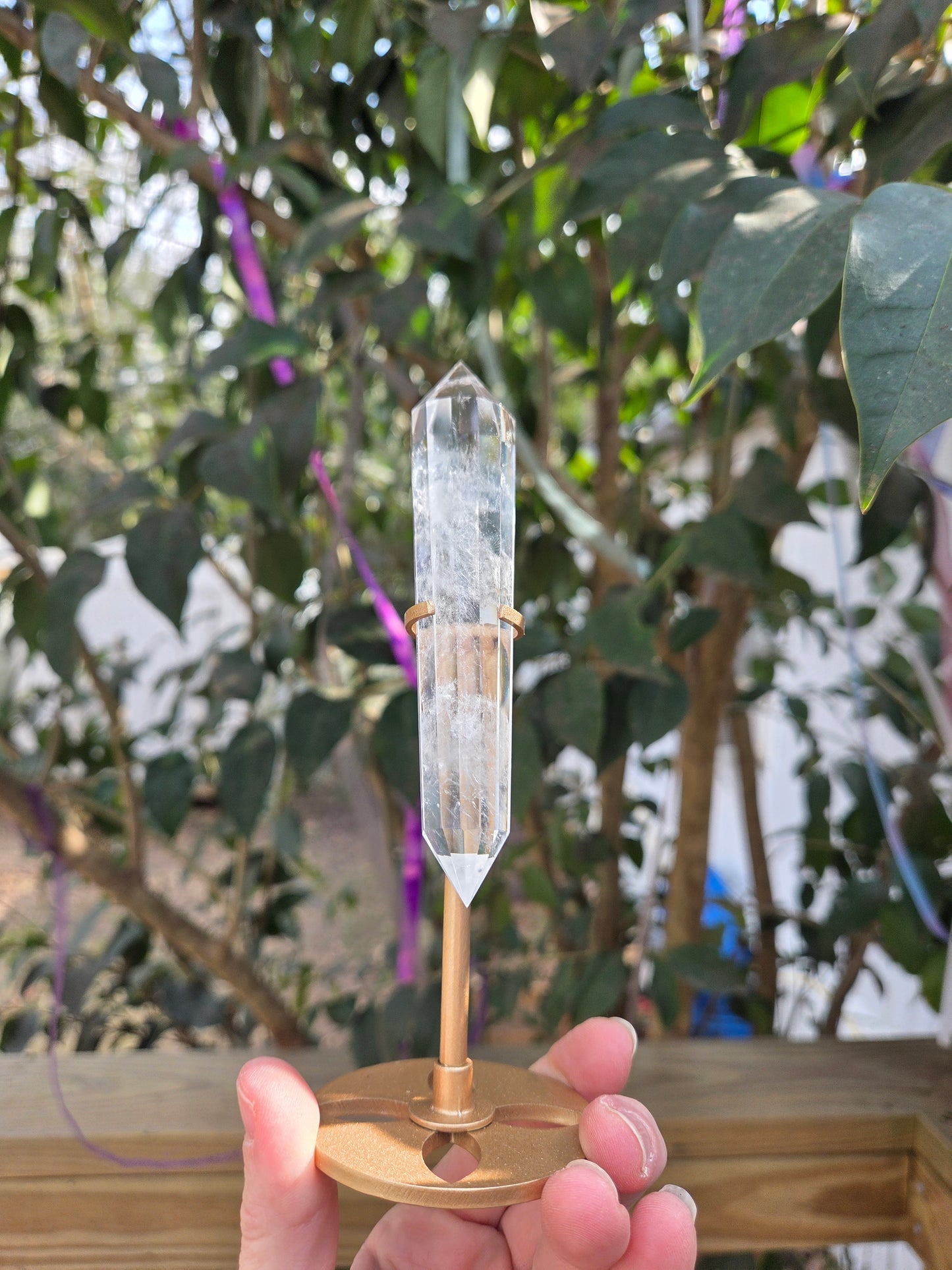 Double Terminated Faceted Quartz Wand