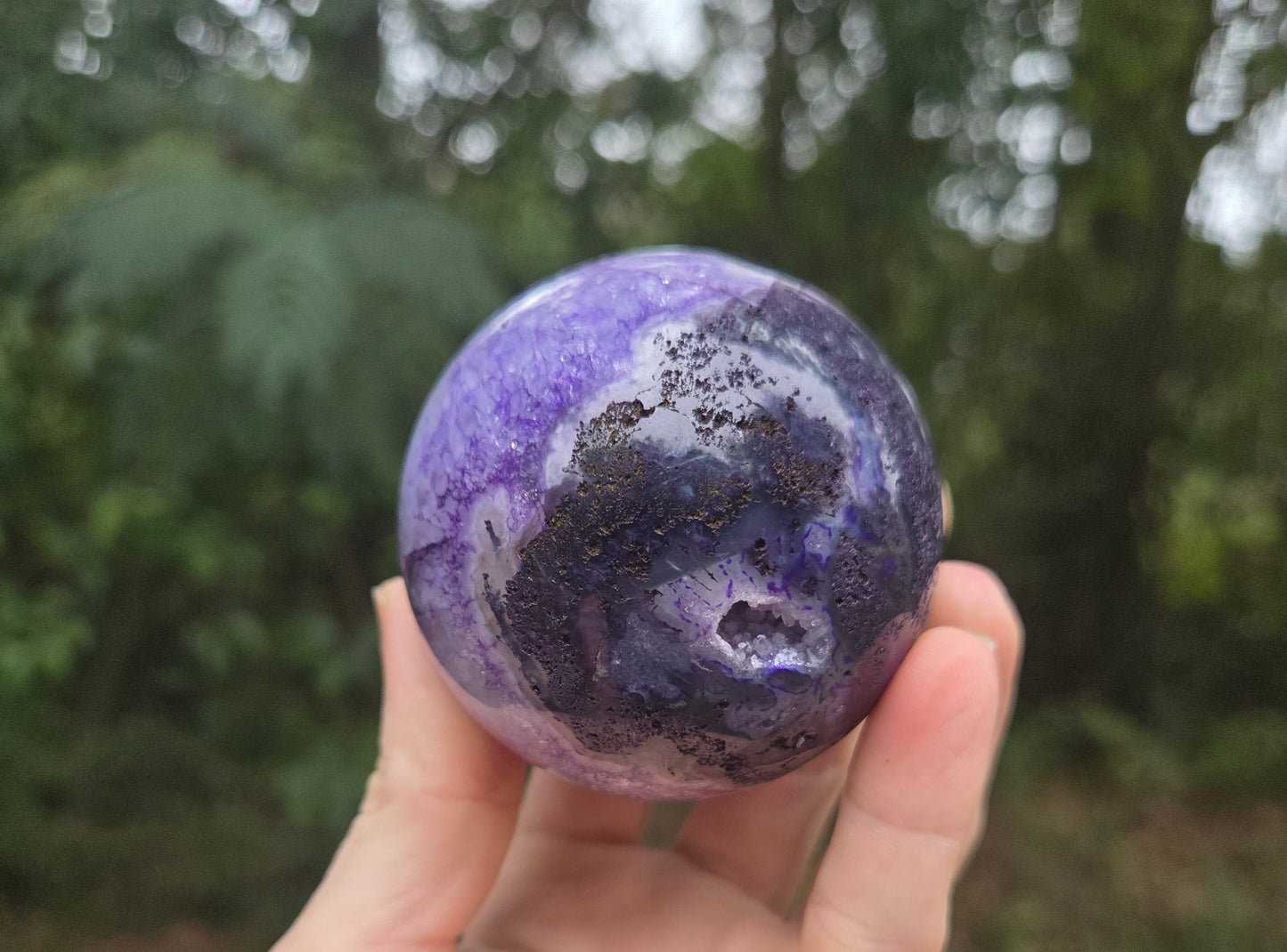 Purple Moss Agate Sphere #1