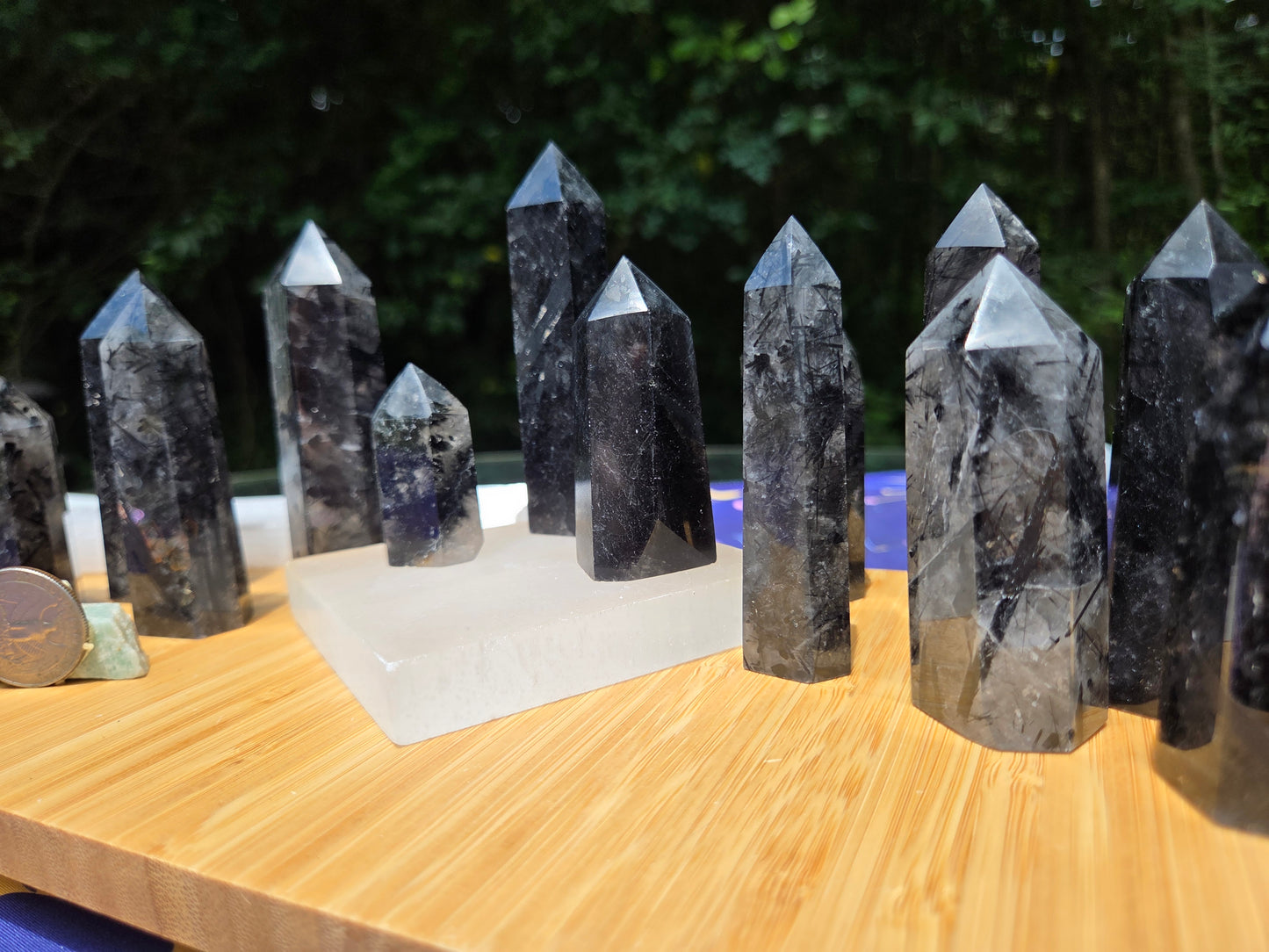 Black Rutilated Quartz Towers