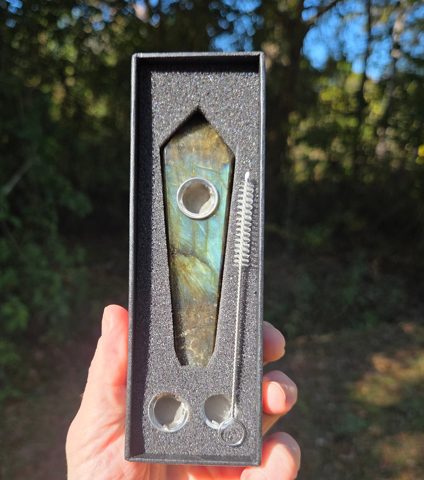 Labradorite Crystal Pipe 💨
