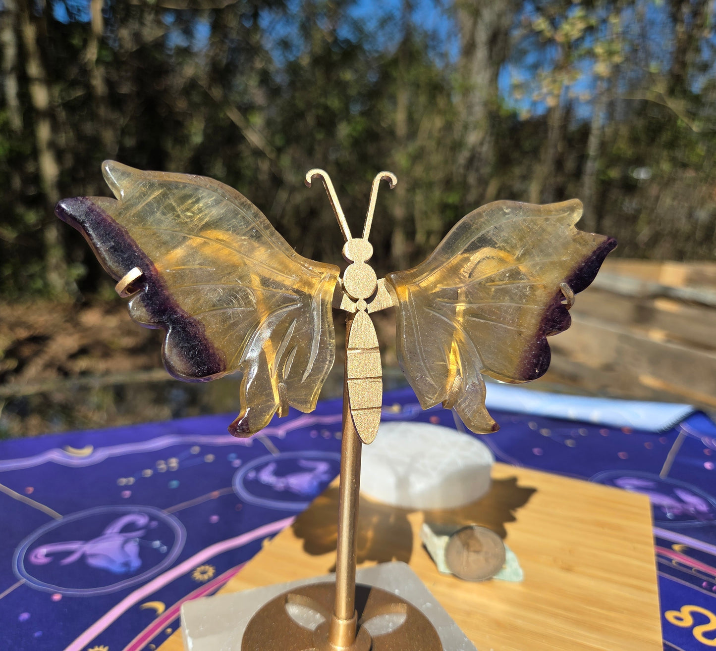Purple & Yellow Fluorite Butterfly