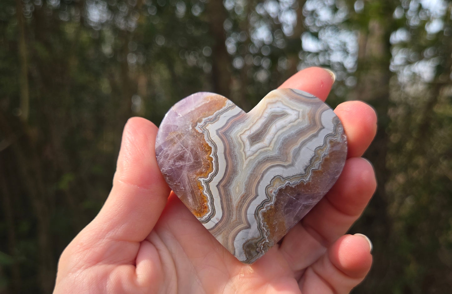 Amethyst Agate Hearts