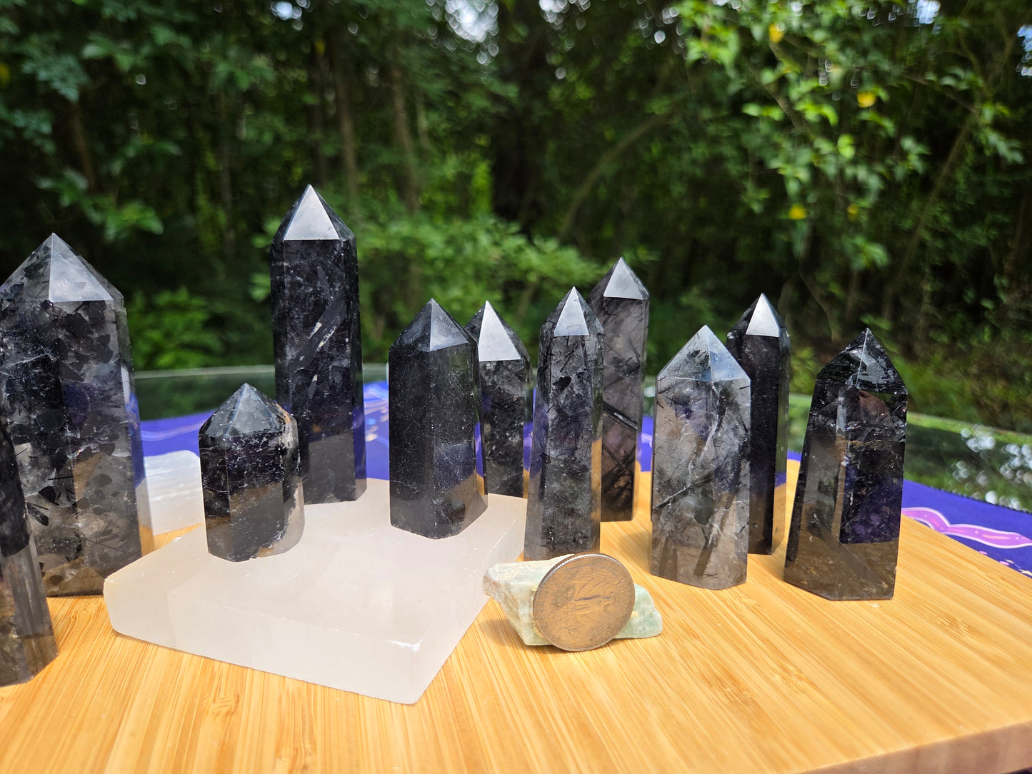 Black Rutilated Quartz Towers