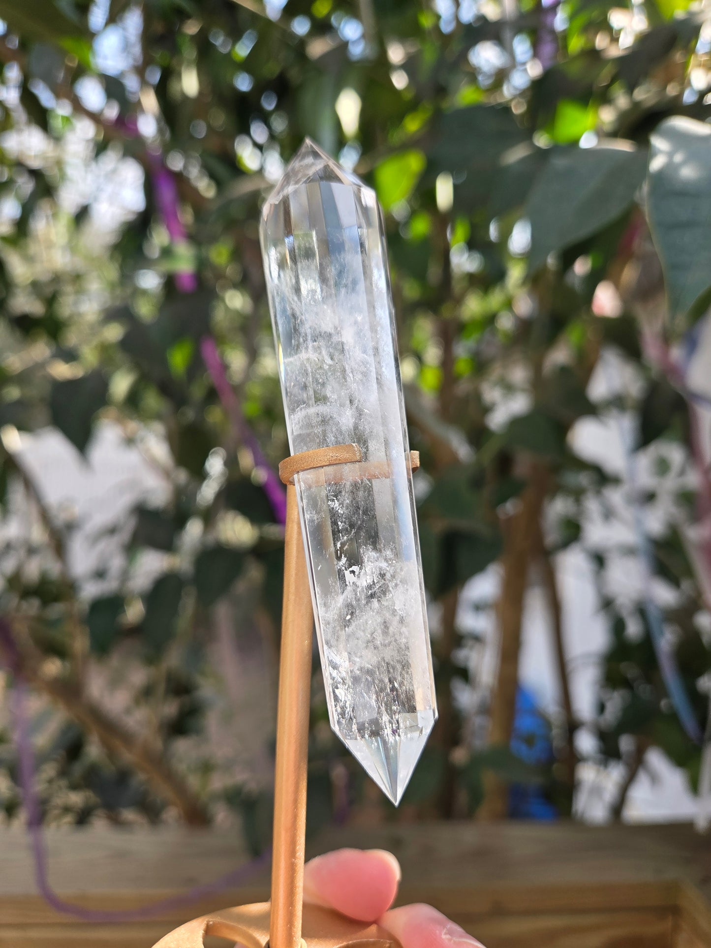 Double Terminated Faceted Quartz Wand