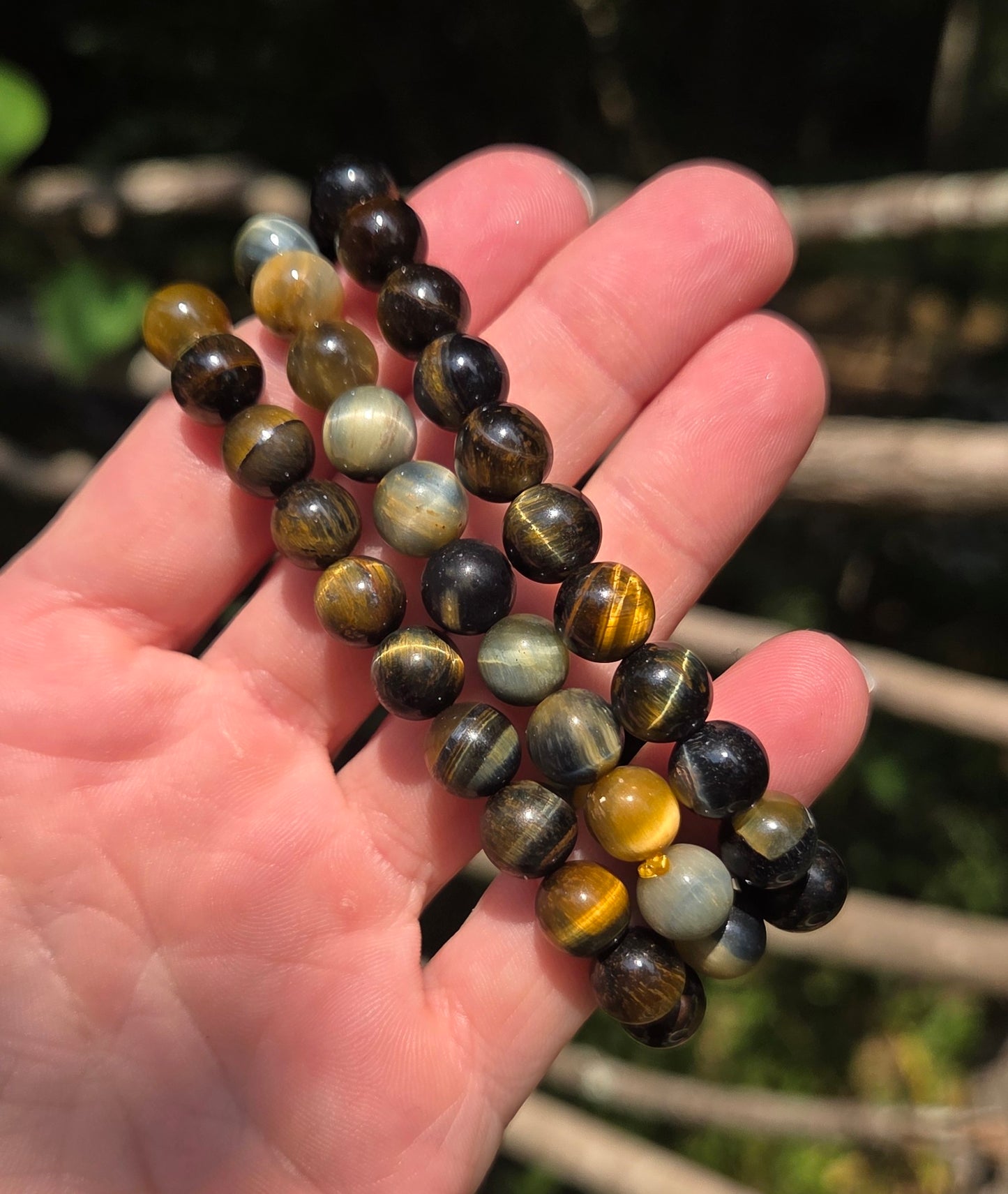 Tigers Eye Trio Bracelets 8mm