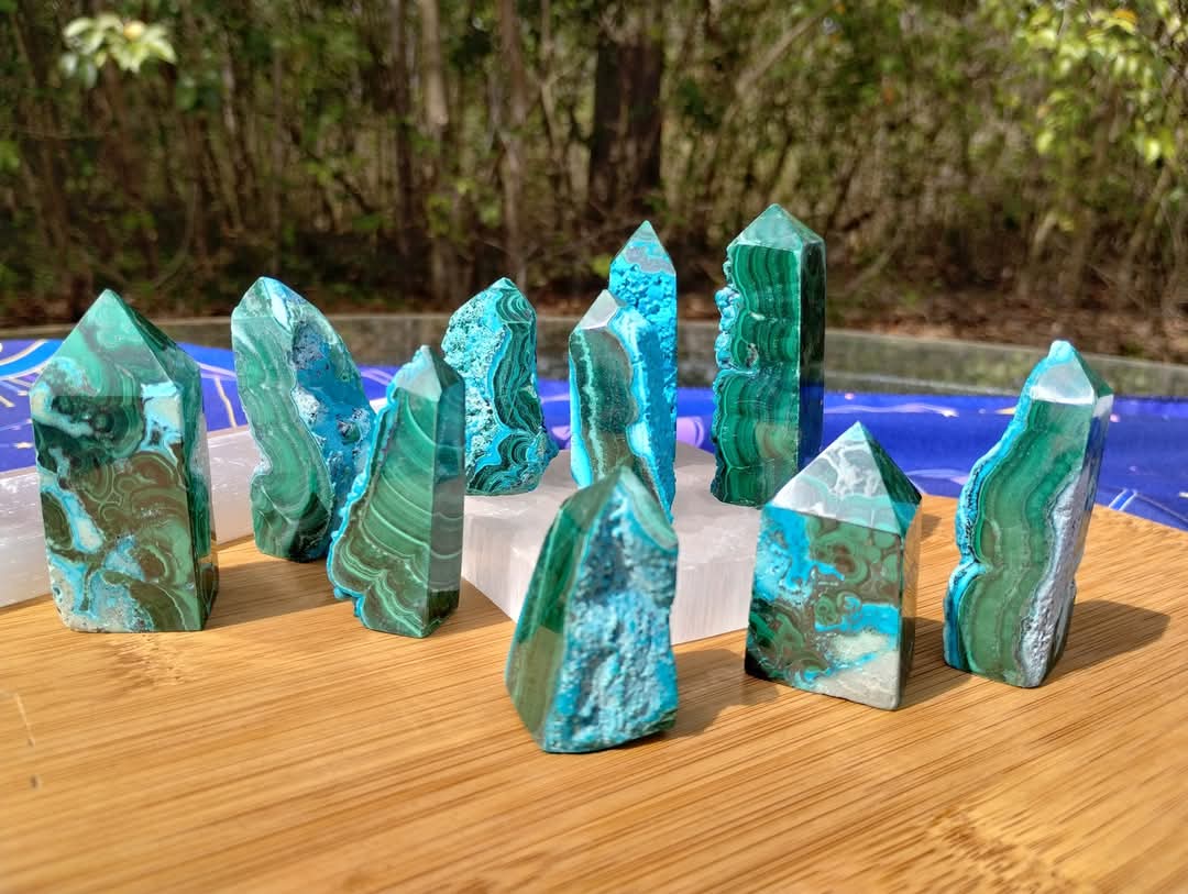 Malachite & Chrysocolla Towers