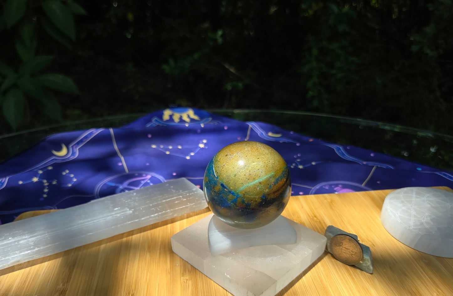 Chrysocolla, Azurite, Malachite & Lapis Sphere