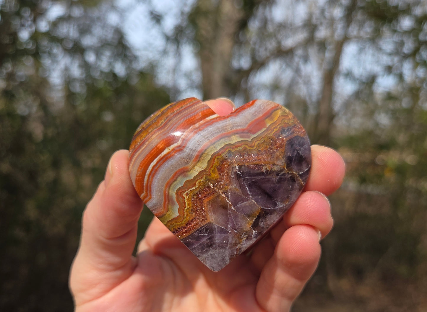Amethyst Agate Hearts