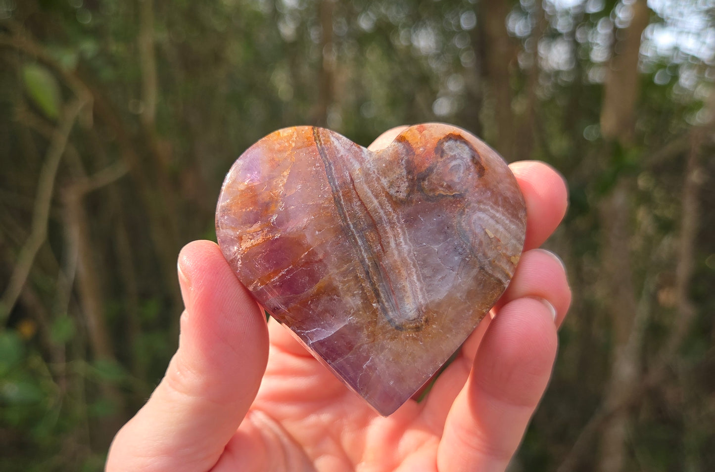Amethyst Agate Hearts