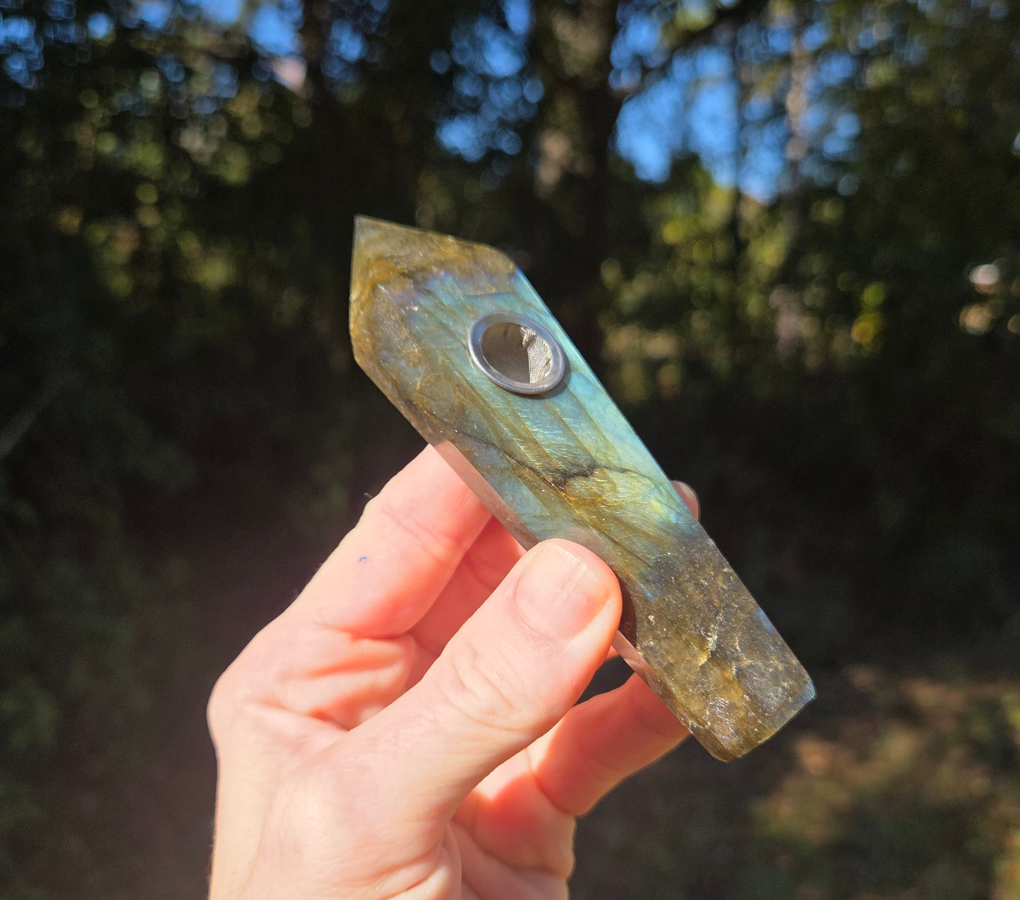 Labradorite Crystal Pipe 💨