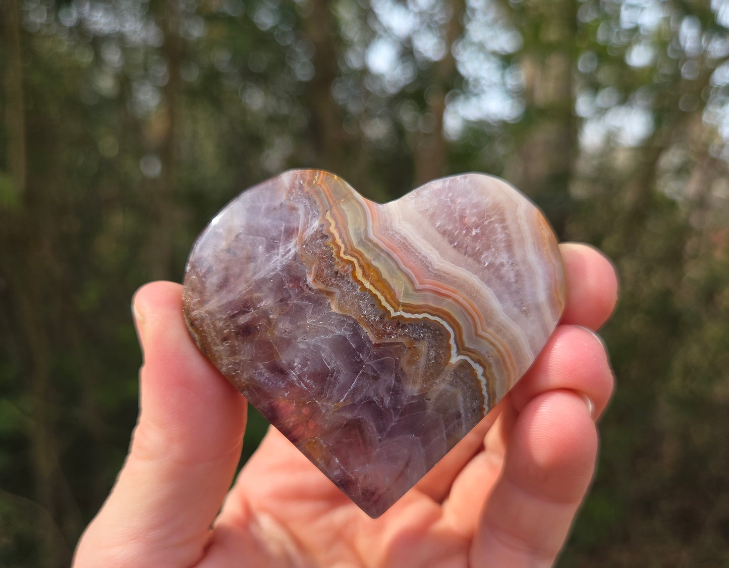 Amethyst Agate Hearts