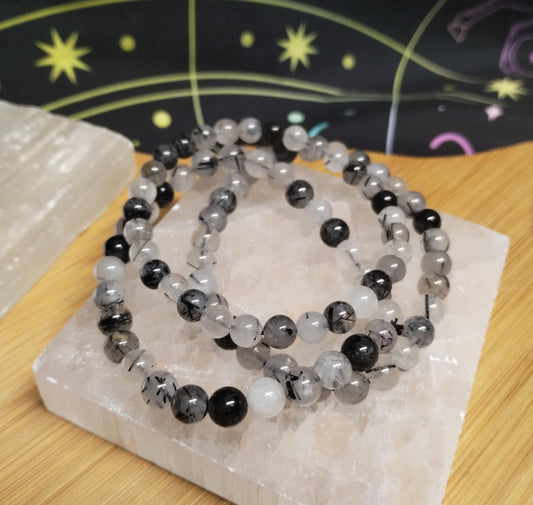 Black Rutilated Quartz Bracelets
