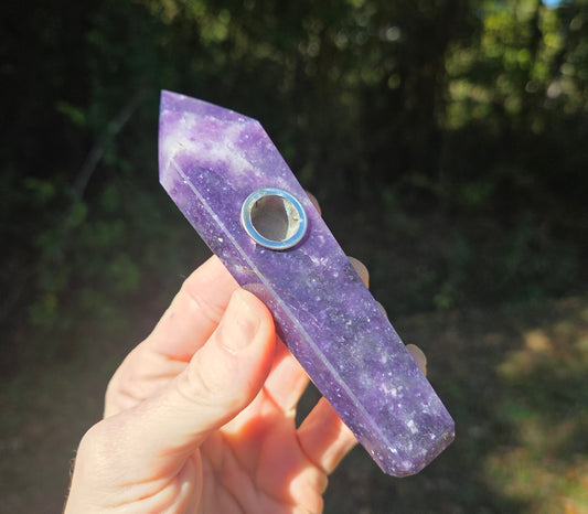 Lepidolite Crystal Pipe 💨