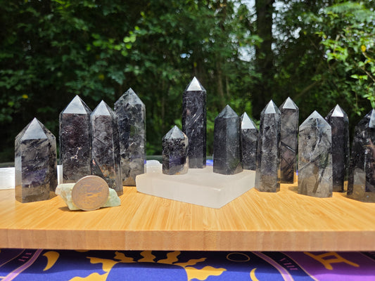 Black Rutilated Quartz Towers