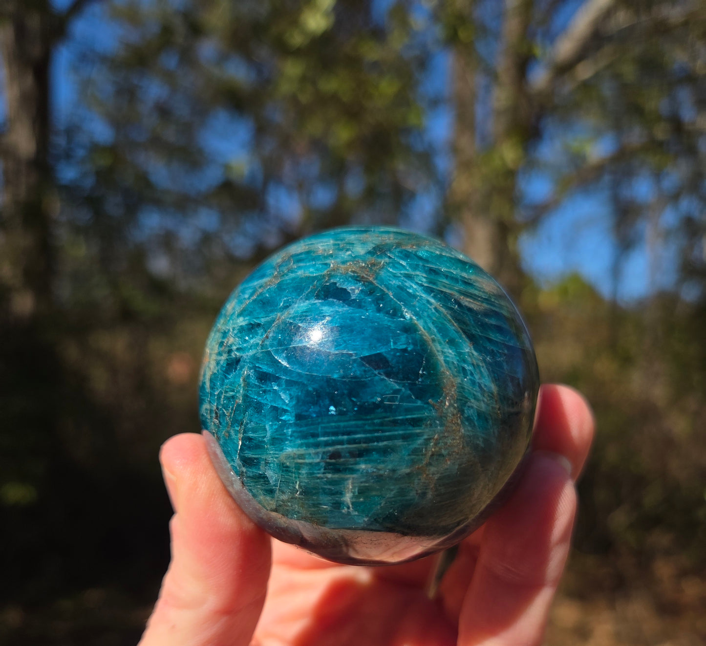Blue Apatite Sphere