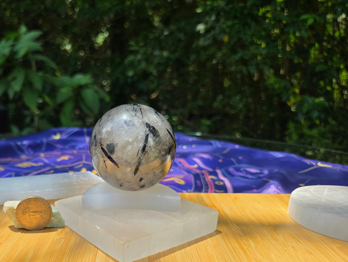 Black Rutilated Quartz Sphere